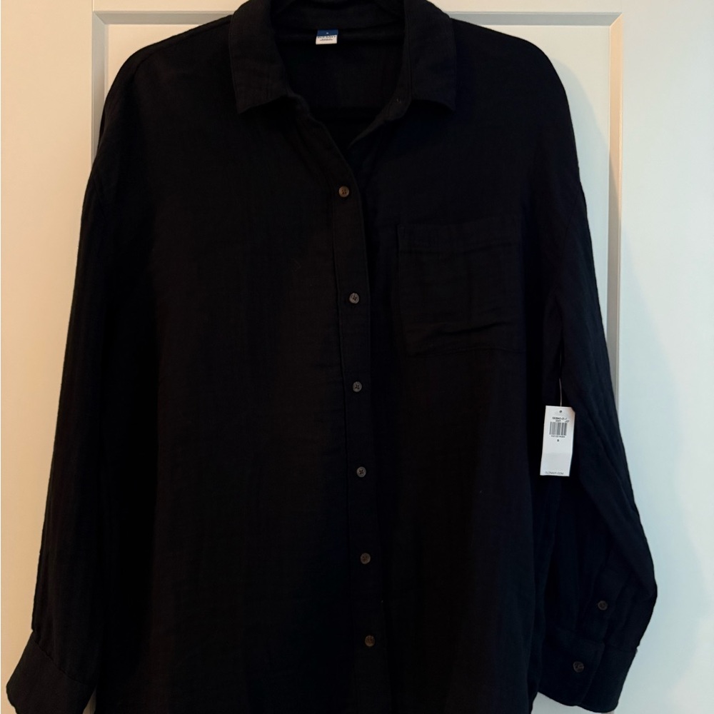Old Navy Black Casual Button Down Shirt